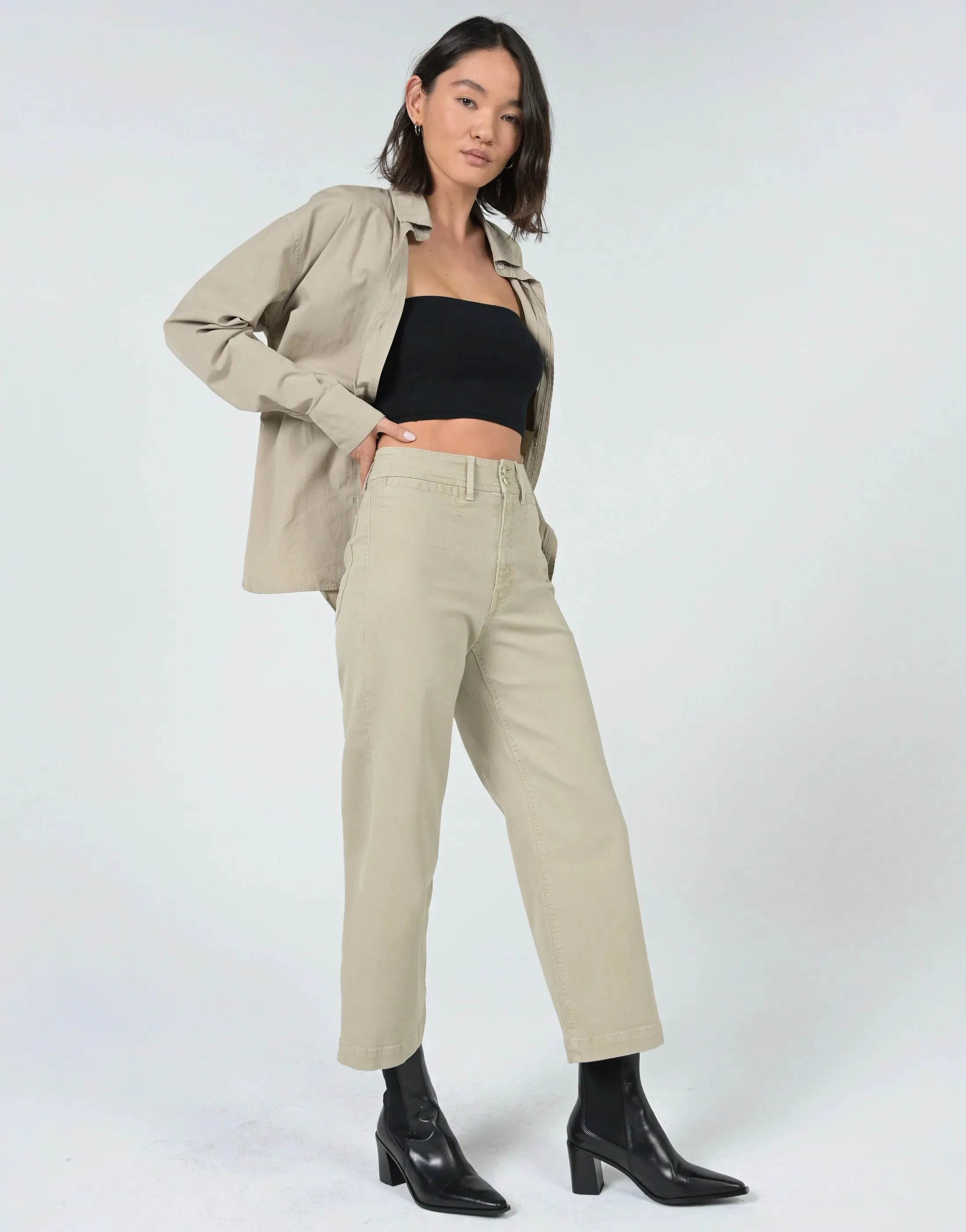 The Gemma High Waist Mod Sailor - Oyster Green