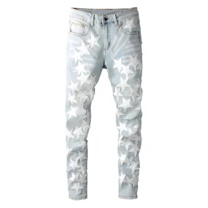 The Hollywood Patchwork Denim Jeans - White