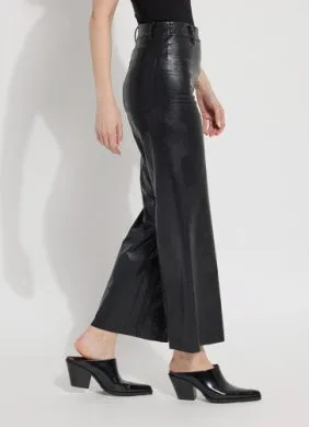 Vegan Leather Wide Leg (28" Inseam) | Black