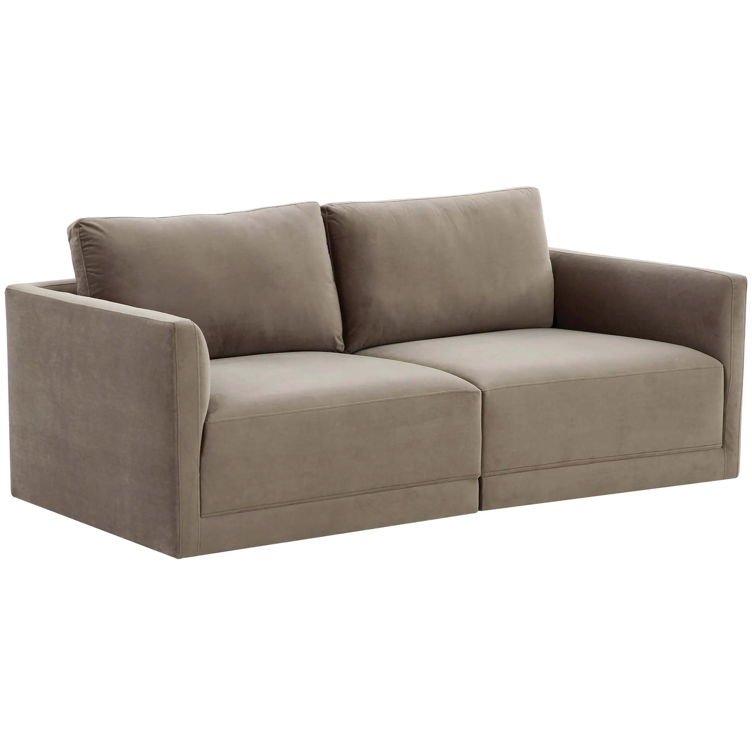 Willow 2 Piece Modular Loveseat, Taupe