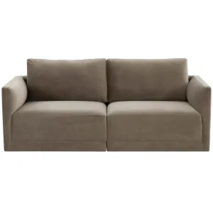 Willow 2 Piece Modular Loveseat, Taupe